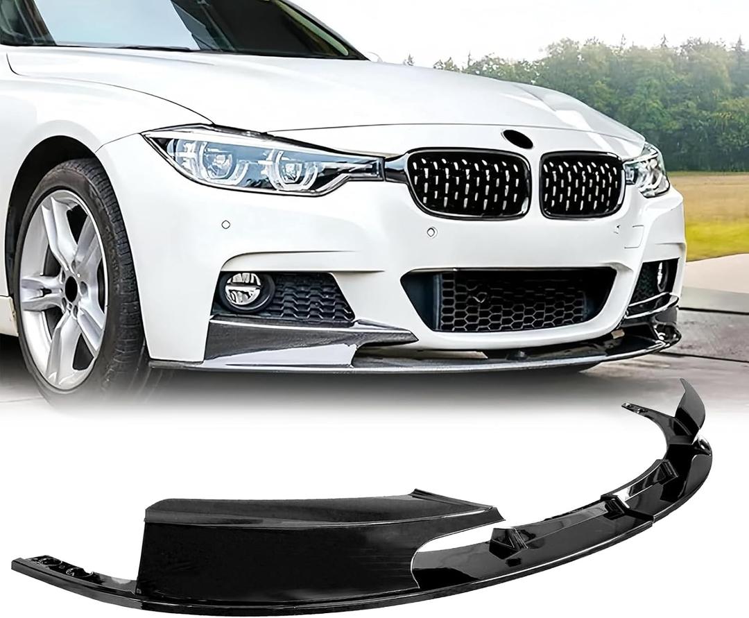 Front Bumper Lip for 2012-2018 BMW 3 Series F30 F31 M Sport 2PCS Glossy Black Front Lip Splitter