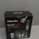 Mueller Multistick 5-in-1 Immersion Blender Handheld, 12 Speed Hand Mixer - Turbo Boost, Heaviest Duty Copper Motor, Titanium Blades Hand Blender, Milk Frother Wand, Whisk, Beaker, Chopper, Grey