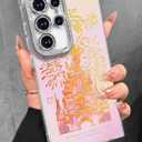 Toycamp Compatible with Samsung Galaxy S24 Ultra Case - Cute Glitter Fireworks Castle S24 Ultra Phone Case with Bling Camera Lens Protector Laser Holo Galaxy S24 Ultra Cover for Women Girly