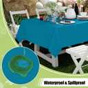 Smiry Disposable Table Cloth 3 Pack, 84 Inch Round Waterproof Plastic Tablecloth, Decorative Round Table Covers for Party, Birthday, Picnic, Aqua