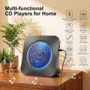 Gueray CD Player Portable Bluetooth Desktop CD Player for Home with Timer Built-in HiFi Speakers with LCD Screen Display Boombox FM Radio USB Type-c (Light Black)
