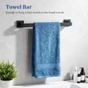 14-Piece Matte Black Bathroom Accessories Set, Stainless Steel Bathroom Hardware Set, Bathroom Wall-Mounted Towel Rack, Bath Towel Bar Set