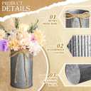 Zonon 3 Pcs Farmhouse Vase Decor with Twine Bow 4.33" Galvanized Flower Bucket 5.91" Metal Pots 7.09" Rustic Decorated Vases for Artificial Flowers Home Table Weddings Decor (Black)