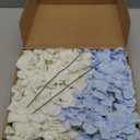 20 Pcs Blue and White Hydrangea Artificial Flowers Bulk, Faux Hydrangea Flowers Heads, Artificial Fake Silk Hydrangea Flowers with Stems, White Flowers Artificial for Decoration Wedding Dcor