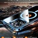 TORRAS Magnetic for iPhone 15 Pro Max Case, [Compatible with MagSafe] [Non-Yellowing] 12FT Military Grade Drop Tested Slim Protective Anti-Scratch Cover, Guardian Series, Crystal Clear Blue 6.7"