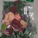 Ling's moment 5FT Terracotta Artificial Flower Garland Rose Eucalyptus Leaves Fall Floral Garland Burnt Orange Arch Flowers Vine for Wedding Party Backdrop Decor Mantel Table Centerpieces Decorations