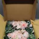 Floroom Arch Flowers with Drapes Kit (Pack of 4) - 2pcs Artificial Blush Pink Floral Swag Arrangement with 2pcs Draping Fabric for Wedding Ceremony Arbor and Reception Backdrop Decoration