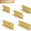 10 Pack 64mm/1.5 inch Aluminum Concealed Cabinet Pulls Hole Center Finger Edge Pulls for Home Kitchen Doors and Drawers - Includes Screws- Matte Gold