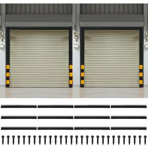 3" Garage Brush Seal Kit for Roll-up Doors 2 Pack 10 x 10ft Heavy Duty Nylon Brush with Aluminum Track Weatherproof Commercial Door Seal for Warehouse, Energy Saving, Pest Proof, Black