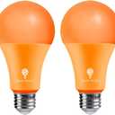 2 Pack BlueX LED A21 Orange Light Bulbs - 13W (100Watt Equivalent) - E26 Base LED Bulb, Party Decoration, Porch, Home & Holiday Lighting, Decorative Illumination