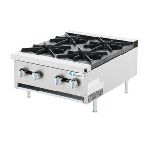 EMPURA 24" Heavy-Duty Natural Gas Hot Plate Range | Countertop Stock Pot Stove for Commercial Kitchen Restaurant Catering | (4) Burners, 120,000 BTUs | 23.75"W x 30.25"D x 14.65"H, Stainless Steel
