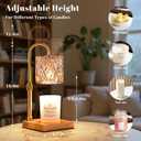Hong-in Candle Warmer Lamp with Timer -Dimmable Adjustable Height Wax Melt Warmer for Jar Candles,Vintage Home Decor with Elegant Amber Glass,Birthday Gifts for Women, Mom, Friend, Sister