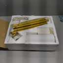 Arc Floor Lamps for Living Room, Modern Remote Control Standing FLamp with Stepless Dimmable, Gold Tall Lamp with White Drum Shade,Over Couch Arched Reading Light for Bedroom, Office(Bulb Included)