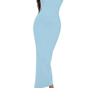 Floerns Women's Solid Strapless Sleeveless Bandeau Tube Top Bodycon Maxi Dress S