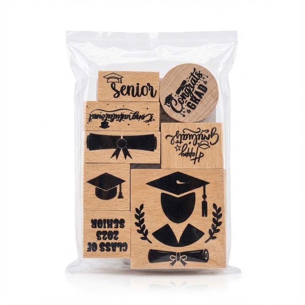 Graduation Rubber Stamps Set