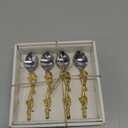 Elegance Golden Vine Spoons, 5-Inch, Silver/Gold, Set of 4