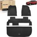 YHTAUTO Floor Mats & Cargo Mat Fit Buick Enclave 2008-2017 & Chevrolet Traverse 2009-2017 (with 2nd Row Bench Seats), TPE All Weather Car Mats Floor Liner, 1st & 2nd Row & Trunk Mat, Set of 4