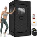 Portable Steam Sauna for Home, Full Body Sauna Box with 3L 1200W Steamer, Personal Sauna Steam Sauna Tent at Home Spa, Home Saunas Room for Gym, Pilates, Garage (Black 3L)