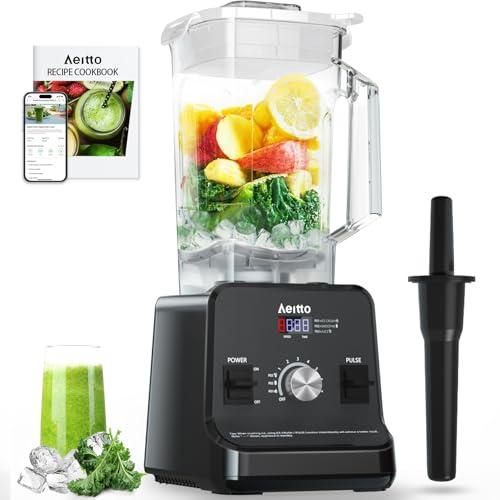Aeitto Blender for Kitchen, 68 Oz Large Capacity Professional Countertop Blender, 1500-Watt Smoothie Blender for Ice Crush, Frozen Drinks, Black