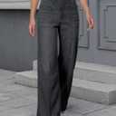 Wide Leg Jeans for Women Trendy High Waisted Flare Jeans Stretchy Baggy Denim Pants with Pockets (Black, XL)