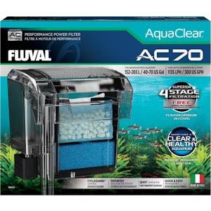 AquaClear 70 Power Filter, Fish Tank Filter for 40- to 70-Gallon Aquariums, Black