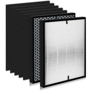 6 Pack 3000 Replacement Filters, Compatible with 3000, 3000M, 3000Pro Air Pur-ifier, 1 Efficiency Air Filters,1 Activated Carbon Filters and 4 Carbon Pre-Filters