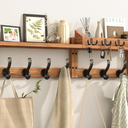 Evermagin 29" Coat Rack Wall Mount with Shelf, 4 in 1 Wall Mounted Coat and Key Hanger with 11 Hooks, Entryway Key Holder with Mail Holder for Living Room, Bedroom