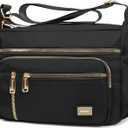 NPBAG Crossbody Bag for Women, Shoulder Purse Handbag Messenger Bag, Trendy Pocketbooks, Waterproof and Multi-Pockets (Black)