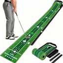 Putting Green Indoor, 360 Adjust Slope Putting Mat with Auto Ball Return & Crystal Velvet Mat, Practice Golf Gifts Game for Home, Office, Outdoor and Golfers Use