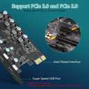 USB PCIE Card 5-Port (3X USB C,2X Type A) PCI Express Expansion Card Desktop PC Internal hub for Windows 10/8/7 and MAC OS 10.8.2 Above