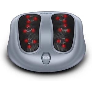 Nekteck Foot Massager with Heat, Heated Foot Massager for Plantar Fasciitis, Pain Relief and Circulation, Shiatus Electric Under Desk Feet Massager Machine, Gifts for Men Woman Him Her Mon Birthday (Gray)