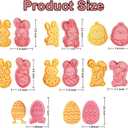 Cerlaza Easter Cookie Cutters, 8 Styles Cookie Cutters Cookie Stamps Goodie Bag Stuffers, Easter Eggs Bunny Cookie Cutter Mold Embossed for Kitchen Baking Tools