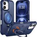 Temdan Magnetic Ring Stand Compatible with iPhone 16 Case 6.1 inch 2024 -Blue