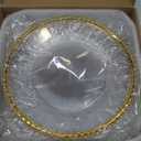 Plastic Acrylic Charger Plates 10 PCS, 13" Decoration Diner, Wedding, Party, Event (Gold Bead 10)