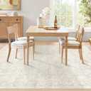 5x7 Area Rugs for Living Room: Washable Vintage Floral Rug Low Pile Non-Slip Boho Carpet for Bedroom Nursery Dining Room (Beige, 5'x7')
