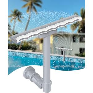 2025 Upgrade Pool Fountain for Above and Inground Pools, 360 Adjustable Wide Waterfall Sprinkler with Extension Tube, Cooling & Relaxation Swimming Pool Accessories (Grey) (Gray)