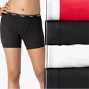 Hanes Women's Mid-Thigh Boxer Brief Pack, Stretch Cotton Underwear, 4-Pack M
