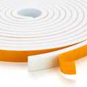 16 Feet Weather Stripping Door Seal- 1" Wide X 3/4" Thick Door Bottom Seal Strip High Density Foam Tape Adhesive Rubber Strip for Door Soundproofing,Window Insulation (1" x 3/4" x 16FT,White)
