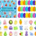 Easter Egg Fillers - 24 Pack Kawaii Mochi Squishy Toys for Easter Basket Stuffers, Mini Cute Squishies Squeeze Toy Party Favors, Easter Gifts for Kids Classroom Prizes School Rewards (Easter+Eggs)