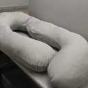 Momcozy Pregnancy Pillows with Cooling Cover, U-Shaped Full Body Maternity Pillow for Side Sleepers 57 Inch - Support for Back, Hip, Belly, Legs for Pregnant Women (Grey- Cooling Fabric)