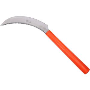 Zenport K208P Harvest Sickle with Plastic Handle, Light Serration, 6.5-Inch Stainless Steel Blade , Orange