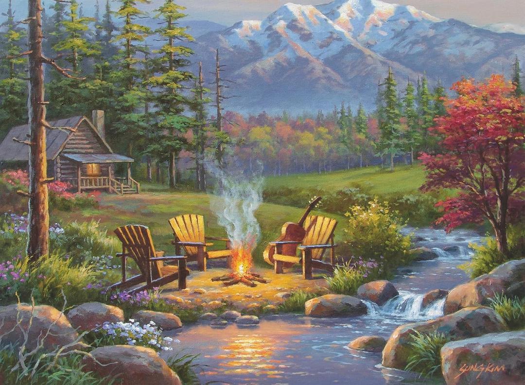 Ravensburger Riverside Livingroom Puzzle - Part of Great Outdoors Series | Unique 300 Piece Challenge for Adults | Softclick Technology Eco-Friendly Materials
