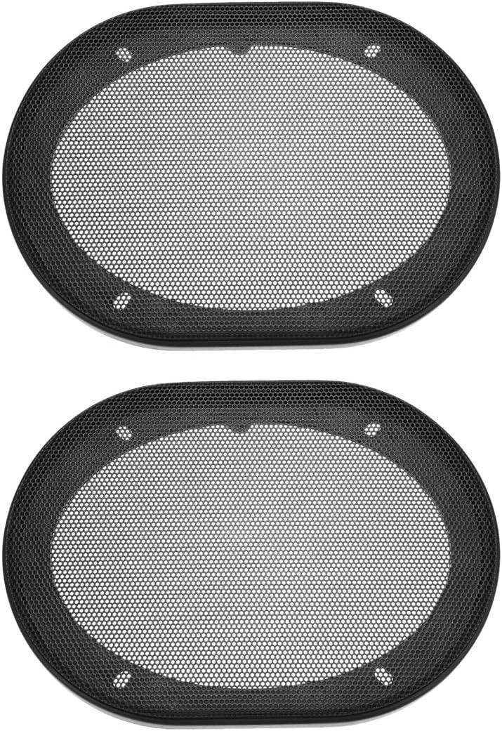 uxcell Speaker Grill Cover 5.94X8.27inch Mesh Decorative Square Subwoofer Guard Protector Black 2pcs