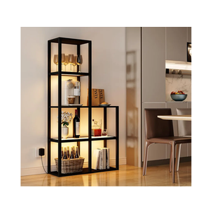 Display Shelf with LED Light Standing Floor Lamp with Glass Storage Shelves for Collectibles, 5 Tier Tall Corner Shelf Open Curio Cabinet for Living Room, Bedroom, Office, Home Decor Display Shelf with LED Light Standing Floor Lamp with Glass Storage Shelves for Collectibles, 5 Tier Tall Corner Shelf Open Curio Cabinet for Living Room, Bedroom, Office, Home Decor