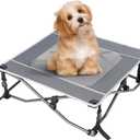 TIMBER RIDGE Elevated Outdoor Dog Bed Portable Cooling Raised Cot with Breathable Mesh, Grey (24.8"L x 24.8"W x 8.3"Th)