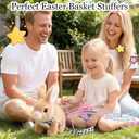 Sprstar Easter Bunny Toy,Bunny My Realistic Bunny Toy,Hopping Rabbit Plush Bunny Toy,with Sounds and Movements Animated Walking Wiggle Ears Twitch Nose Gift for Toddlers Birthday(Brown Rabbit +Leash)