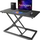 Aconcept Extra-Slim 24 x 14 inch Black Lift Standing Desk Converter, Manual Adjustable Height Sit Stand up Desk Riser, Compact for Monitor or Laptop Workstation