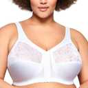 Glamorise Women's Full Figure MagicLift Front Close Support Bra #1200 (56H, White)