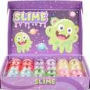 24 Pack Valentine Day Crystal Clear Slime Party Favors, Non-Sticky, Valentines Day Gifts for Kids, Classroom Exchange Stress Relief Fidget Toys Boys Girls, Easter Basket Stuffers