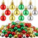 Liliful 300 Pcs Multicolor Mini Christmas Ball Ornaments Christmas Balls Xmas Tree Ornaments Baubles Colorful Decoration for Holiday Party Decor, Red, Gold, Silver, Green, 0.79 Inch
